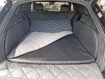 Schondecke DELUXE Hund Audi e-tron 50 55 umgelegte Rückbank Hundetransport